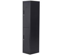 Vinsetto Armoire à casiers à 4 niveaux, casier vestiaire métallique avec 2 portes verrouillables à 2 clés, 38x46x180cm, noir