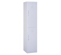 Vinsetto Armoire à casiers à 4 Niveaux, casier vestiaire métallique avec 2 Portes verrouillables à 2 clés, Tringle de Suspendre, Armoire de Rangement de Bureau, Garage, école, 38 x 46 x 180 cm, Gris