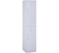Vinsetto Armoire métallique armoire à casiers avec 2 compartiments, armoire de rangement verrouillable avec 2 clés, 4 étagères, 38 x 46 x 180 cm, gris