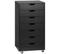 Vinsetto Caisson de bureau à roulette meuble rangement bureau avec 7 tiroirs organisateur pour documents, format A4 ou lettres