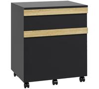 Vinsetto Caisson de Bureau à roulettes 2 Tiroirs 48 x 40 x 59,5 cm Noir | Meuble de Rangement Mobile, Trieur à Dossiers