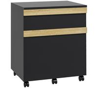 Vinsetto Caisson de bureau à roulettes avec 2 tiroirs coulissants trieur à dossiers 48 x 40 x 59,5 cm noir