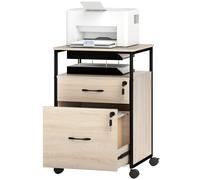 Vinsetto Caisson de bureau pour bureau avec 2 tiroirs et roulettes pour format A4 44x40x66,5 cm Tonalité bois