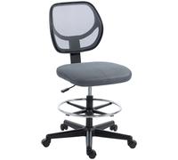 Vinsetto Chaise bureau ergonomique, fauteuil de bureau avec repose-pieds, chaise à dessin en maille, hauteur réglable, gris foncé