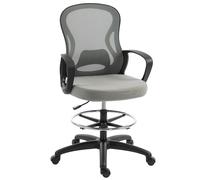 Vinsetto Chaise bureau ergonomique, fauteuil de bureau avec repose-pieds et accoudoirs, en maille, 59 x 65 x 123 cm, Gris