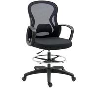 Vinsetto - Fauteuil de bureau ergonomique réglable avec repose-pieds et accoudoirs - Noir