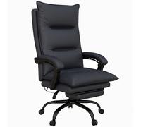 Vinsetto Chaise de Bureau avec Fonction Massage & Chauffage, Repose-pieds, jusqu'à 120 kg, Gris foncé
