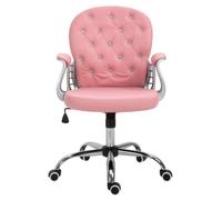 Vinsetto Chaise de Bureau Confortable pour Ordinateur, Rose | Siège rembourré, hauteur réglable, dossier capitonné