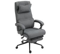 Vinsetto Chaise de Bureau Ergonomique à Hauteur Réglable avec Accoudoirs et Repose-Pieds, 66x70x115-123 cm, Grise