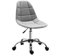 Vinsetto Chaise de bureau ergonomique fauteuil de bureau hauteur réglable 81-91 cm chaise pivotant sans accoudoirs aspect velours gris