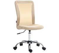 Vinsetto Chaise de Bureau Ergonomique Fauteuil de Bureau Hauteur réglable piètement chromé pivotant 360° revêtement Maille Beige
