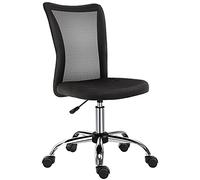 Vinsetto Chaise de Bureau Ergonomique Fauteuil de Bureau Hauteur réglable piètement chromé pivotant 360° revêtement Maille Noir
