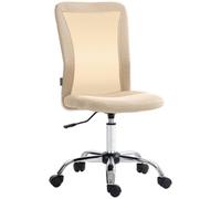 Vinsetto Chaise de Bureau Ergonomique Fauteuil de Bureau Hauteur réglable piètement chromé pivotant 360° revêtement Maille Beige