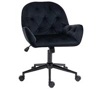 Vinsetto Chaise de Bureau, Fauteuil de Bureau en Aspect Velours, siège pivotant à 360°, réglable en Hauteur, Dossier Arrondi Chaise Ergonomique Charge 120 kg pour Chambre, Salon, Noir