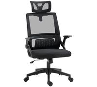 Vinsetto Chaise de Bureau Fauteuil de Bureau Ergonomique avec Support Lombaire et appuie-tête réglable Tissu en Maille Respirante Noir