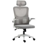 Vinsetto Fauteuil de bureau pivotant 360° avec appui-tête réglable et support lombaire - hauteur d'assise réglable gris