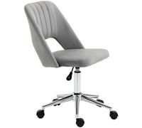 Vinsetto Chaise de bureau réglable en hauteur à roulettes, pivotante 360°, forme coquillage, mousse, 49 x 60 x 79-91 cm, gris