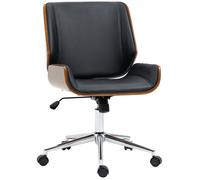 Vinsetto Fauteuil de bureau ergonomique – hauteur réglable, pivotant 360°, piètement chromé – gris
