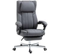 Vinsetto Chaise bureau fauteuil de bureau chaise ergonomique hauteur réglable dossier inclinable accoudoirs repose-pieds et appui-tête siège de bureau à roulettes pivotantes 65x61x105-113cm gris foncé
