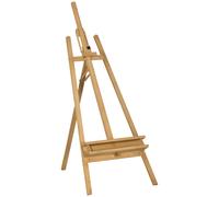 Vinsetto Chevalet de peinture pliant en hêtre avec hauteur et angle réglables, 65x110x180-235 cm, bois naturel