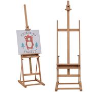 Vinsetto Chevalet en bois de hêtre chevalet peinture avec compartiment de rangement hauteur à 16 niveaux et inclinaison jusqu'à 80° réglable