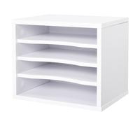 Organiseur bureau - Vinsetto - 4 couches fournitures support imprimante - bois - 35,5x25x28,6cm - blanc