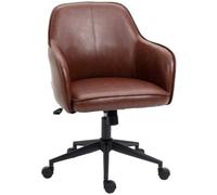 Vinsetto Chaise de bureau, réglable en hauteur, fonction pivotante, 58,5 cm x 62 cm x 91 cm, Braun
