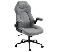 Vinsetto Fauteuil de bureau à roulettes chaise manager ergonomique pivotante hauteur réglable accoudoirs relevables gris