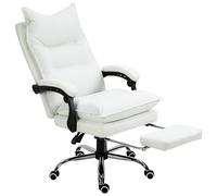 Vinsetto Fauteuil de bureau, chaise bureau ergonomique avec dossier inclinable, hauteur réglable, 66 x 72 x 130 cm, blanc