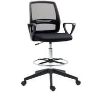 Vinsetto Fauteuil de Bureau Chaise de Bureau Assise Haute réglable dim. 59,5L x 60l x 102,5-126H cm Tabouret de Bureau pivotant 360° Maille Respirante Noir
