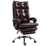 Fauteuil de bureau - Vinsetto - hauteur réglable dossier inclinable repose-pied rétractable - polyuréthane - 70x72x130cm - marron