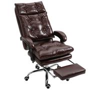 Vinsetto Fauteuil de bureau chaise de bureau ergonomique avec hauteur réglable dossier inclinable repose-pied rétractable marron