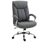 Vinsetto Fauteuil de bureau, chaise de bureau ergonomique, hauteur réglable, dossier haut, fonction de bascule, 65x78x118cm, gris
