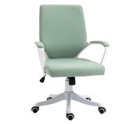 Vinsetto Fauteuil de Bureau Chaise de Bureau Fauteuil de Bureau à Domicile avec Fonction Bascule Dossier Réglable en Hauteur Rembourré Épais Ergonomique Roulettes Pivotantes Polyester Nylon PP Vert + 