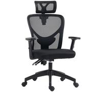 Vinsetto Fauteuil de bureau chaise de bureau manager dossier ergonomique inclinable pivotant tissu maille noir