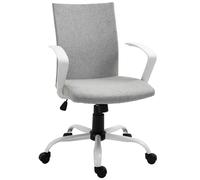 Vinsetto Fauteuil de bureau chaise manager pivotante ergonomique hauteur réglable dim.61 x 61 x 99 cm gris clair et blanc