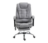 Vinsetto Fauteuil de bureau direction massant chauffant hauteur réglable dossier inclinable toile de microfibre gris