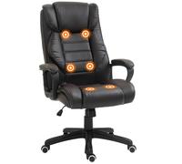 Vinsetto Fauteuil de bureau direction massant grand confort hauteur réglable fonction dossier à bascule revêtement synthétique brun