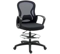Vinsetto - Fauteuil de bureau ergonomique réglable avec repose-pieds et accoudoirs - Noir