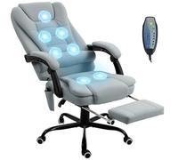 Fauteuil de bureau massant - Vinsetto - hauteur réglable, dossier inclinable et télécommande filaire - gris