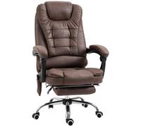 Vinsetto Fauteuil de Bureau Massant avec Chauffage, Inclinaison et Hauteur Réglable, Marron