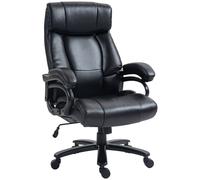 Vinsetto Fauteuil de bureau massant avec fonction de chauffage 6 points de massage par vibration revêtement synthétique noir
