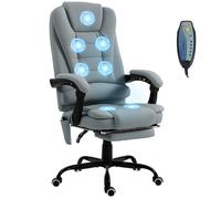 Vinsetto Fauteuil de bureau massant, chaise de bureau avec hauteur réglable, dossier inclinable et télécommande filaire, gris