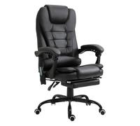 Vinsetto Fauteuil de bureau massant ergonomique avec repose-pieds hauteur réglable dossier inclinable 5 modes de massage 67 x 79 x 111-121 cm noir