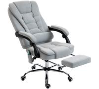 Vinsetto Fauteuil de bureau massant et chauffant, chaise de bureau, hauteur réglable, dossier inclinable, 65x70x111-119cm, gris