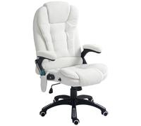 Vinsetto Fauteuil de bureau massant et chauffant hauteur réglable, dossier inclinable et télécommande filaire, pivotant à 360°