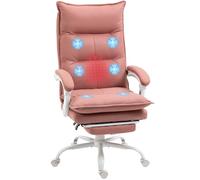 Vinsetto Fauteuil de Bureau Massant et Chauffant Hauteur Réglable Rose