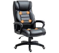 Fauteuil de bureau direction massant grand confort hauteur réglable fonction dossier à bascule revêtement synthétique noir