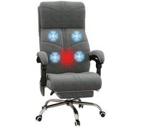 Vinsetto - Fauteuil de bureau - Velours (100% polyester) - 64x70x117cm - Gris