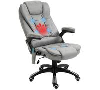 Vinsetto Fauteuil de direction avec fonction de massage et chauffage, ergonomique, ajustable, jusqu'à 120kg, Gris